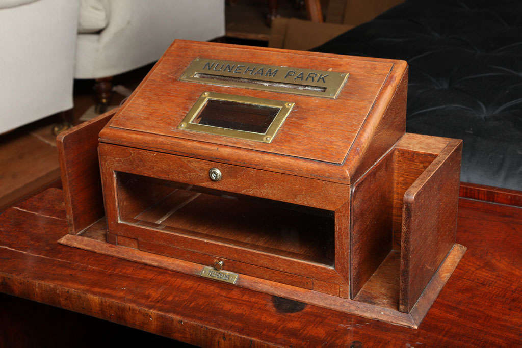 Nuneham Park Country House mail box. 
Used by guests of Viscount Hartcourt to send letters and postcards.