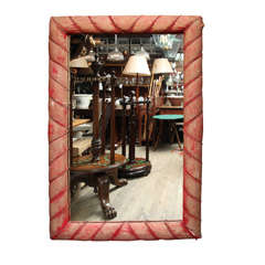 Red Tufted Mirror