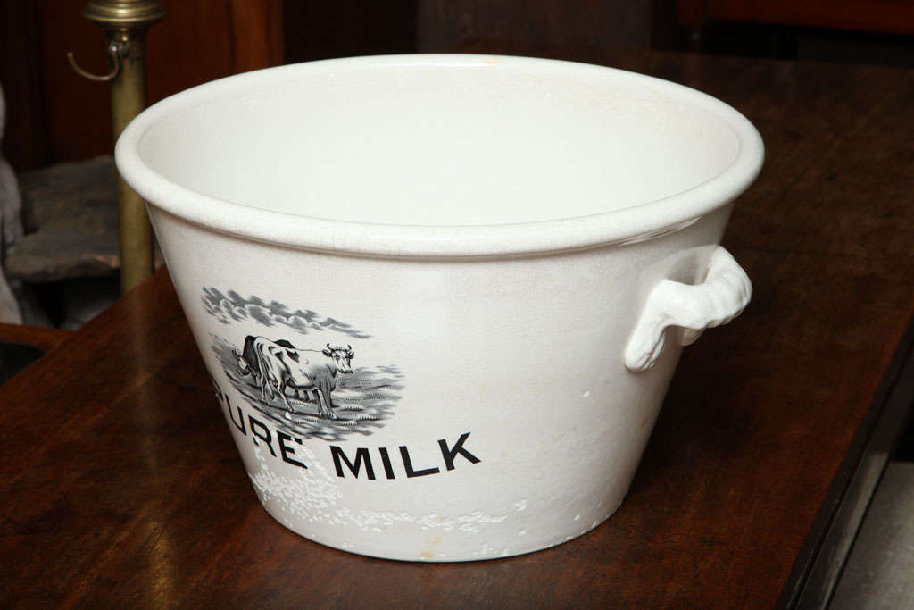 British Pure Milk Pail With Cows Grazing