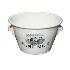 Pure Milk Pail With Cows Grazing