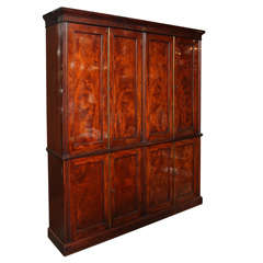 Late Regency Mahogany Double Four Door Bookcase