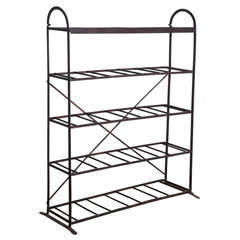 19th Century French Forged and Riveted Iron Five Shelf Bread Rack 4