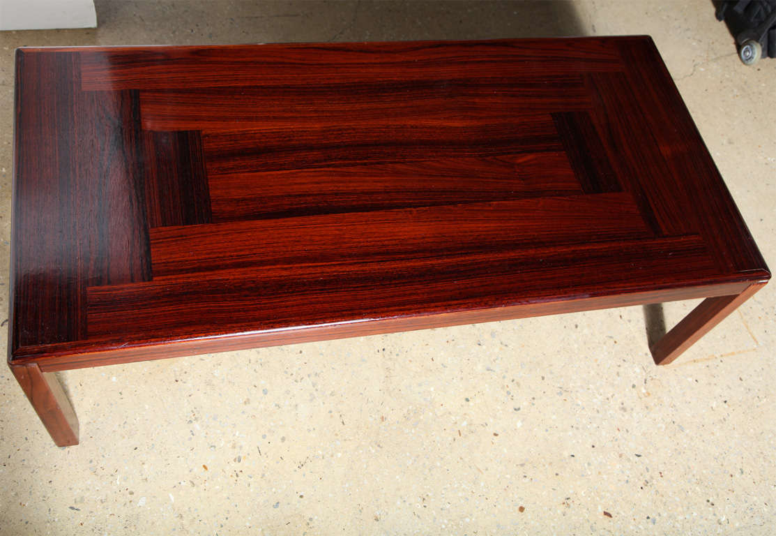V&S Rosewood coffee table with marquetry design on top