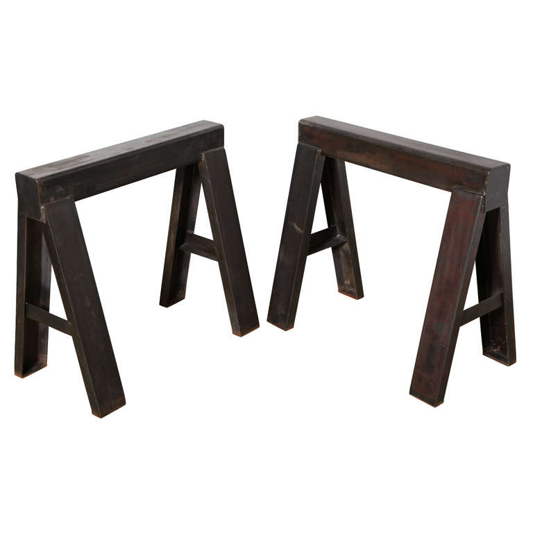 Early 20th century pair of Bar Steel Saw Horses