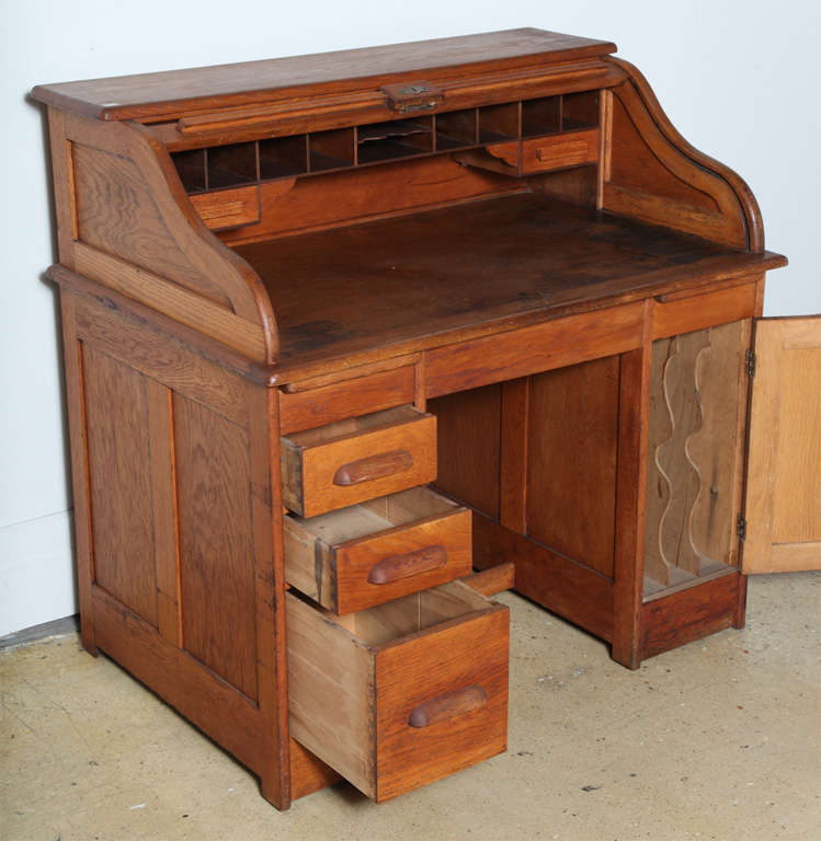 Victor Safe and Lock Oak Roll Top Desk For Sale at 1stDibs how to