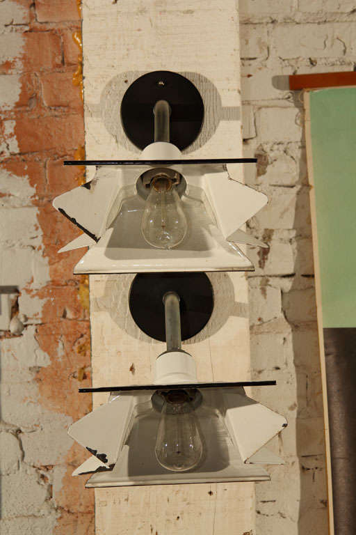 White Enamel Industrial Sconce
