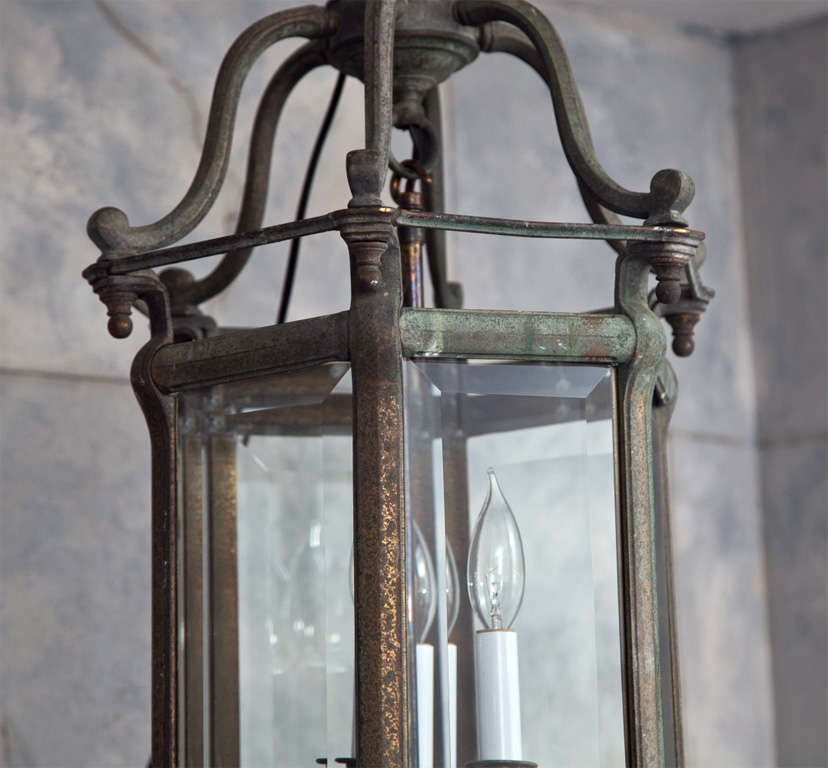 Brass English Regency-Style Bronze Center Hall Lantern