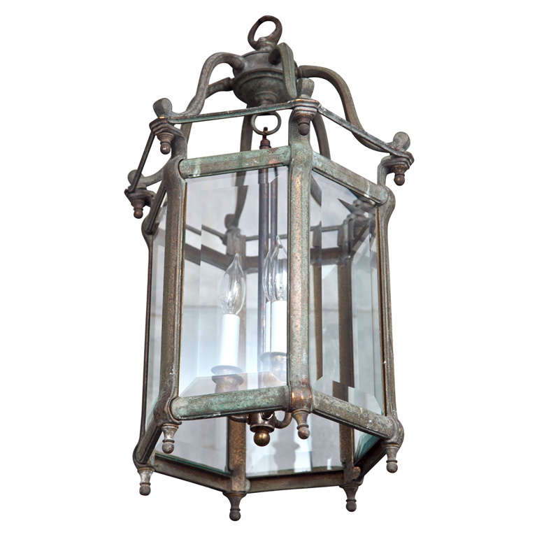 English Regency-Style Bronze Center Hall Lantern