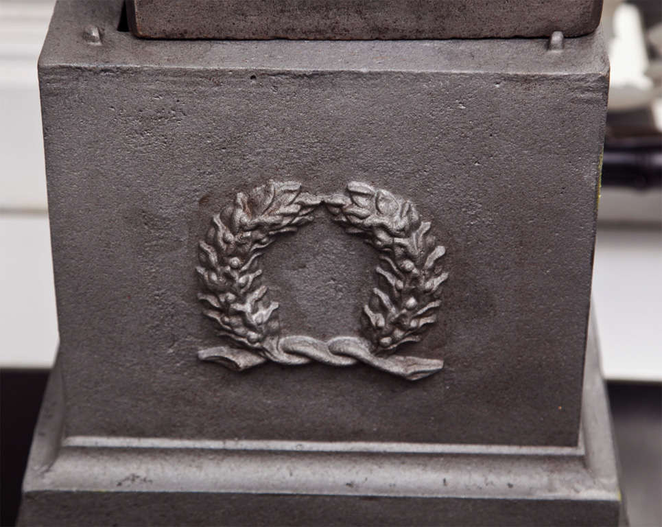 American Rare Fiske Cast Iron Statement Urn on Plinth