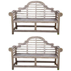 Pair of Teak Lutyens Benches