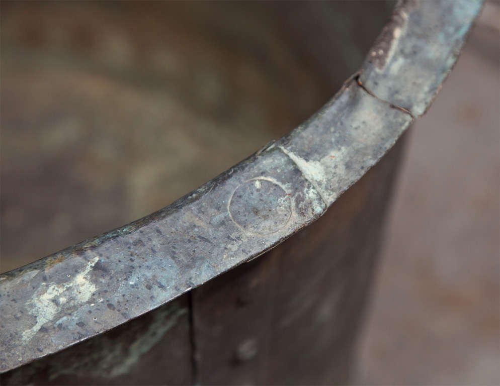19th Century Enormous Hand-Riveted Copper Tub