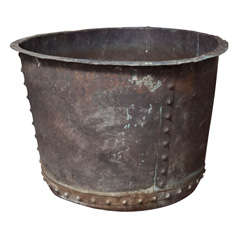 Antique Enormous Hand-Riveted Copper Tub