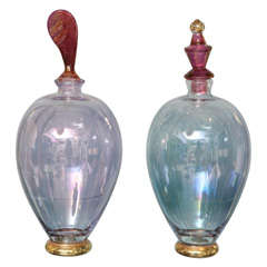 A Pair Of Italian Glass Decanters