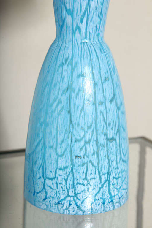Pair of  Turquiose Murano Glass Lamps 2