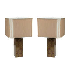 Pair of French  Edvard Munch Influence"Scream" Lamps