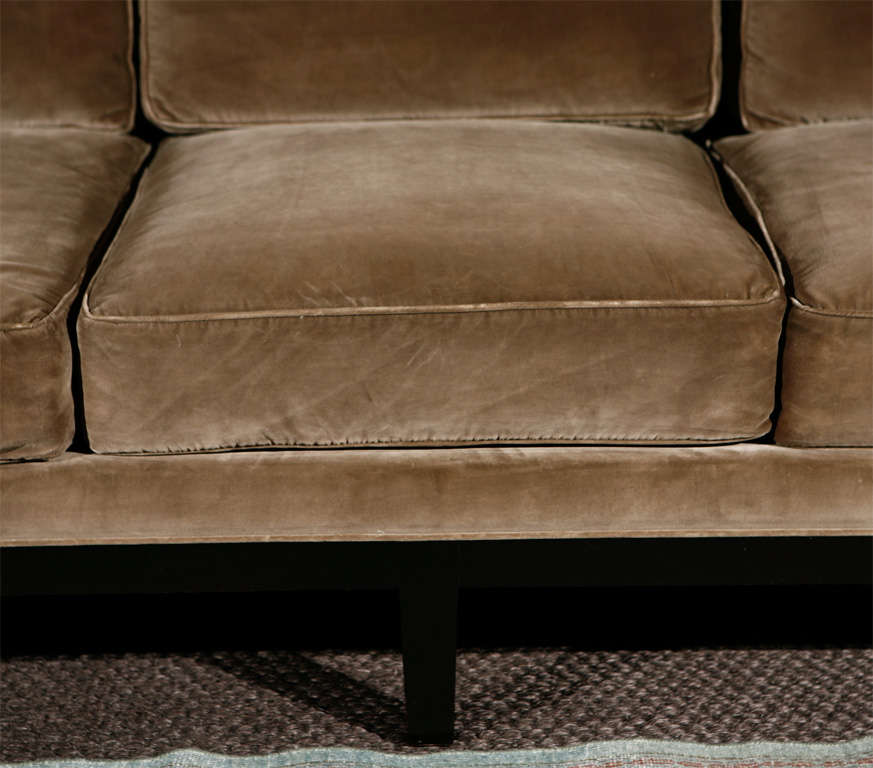 French Christian Liaigre Sofa Upholstered in Silk Velvet