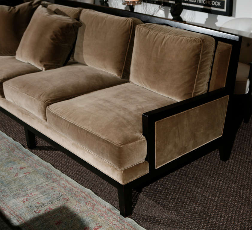 Christian Liaigre Sofa Upholstered in Silk Velvet 1