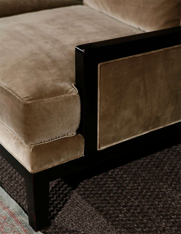 Christian Liaigre Sofa Upholstered in Silk Velvet 2