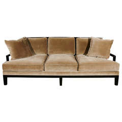 Christian Liaigre Sofa Upholstered in Silk Velvet