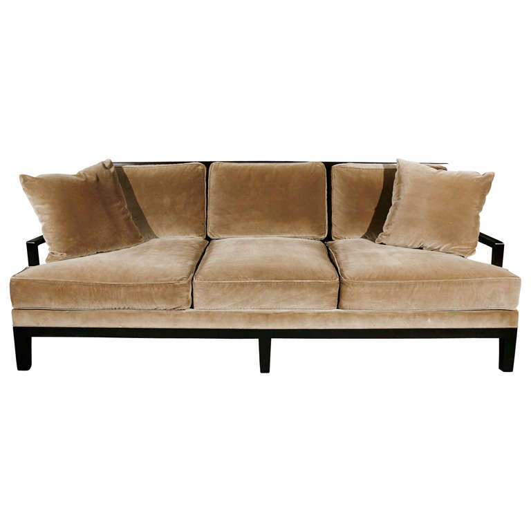 Christian Liaigre Sofa Upholstered in Silk Velvet