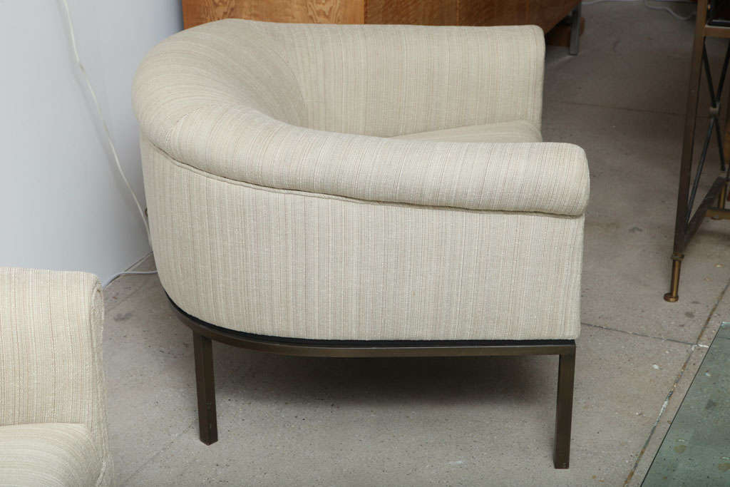 Upholstery Dunbar Armchairs with Bronze Bases