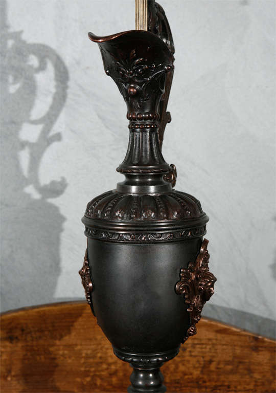 Pr Antique Ewers as Table Lamps In Good Condition For Sale In Culver City, CA