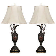 Pr Antique Ewers as Table Lamps