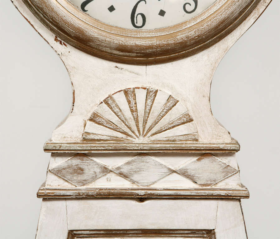 Painted Antique Swedish Grandfather Clock