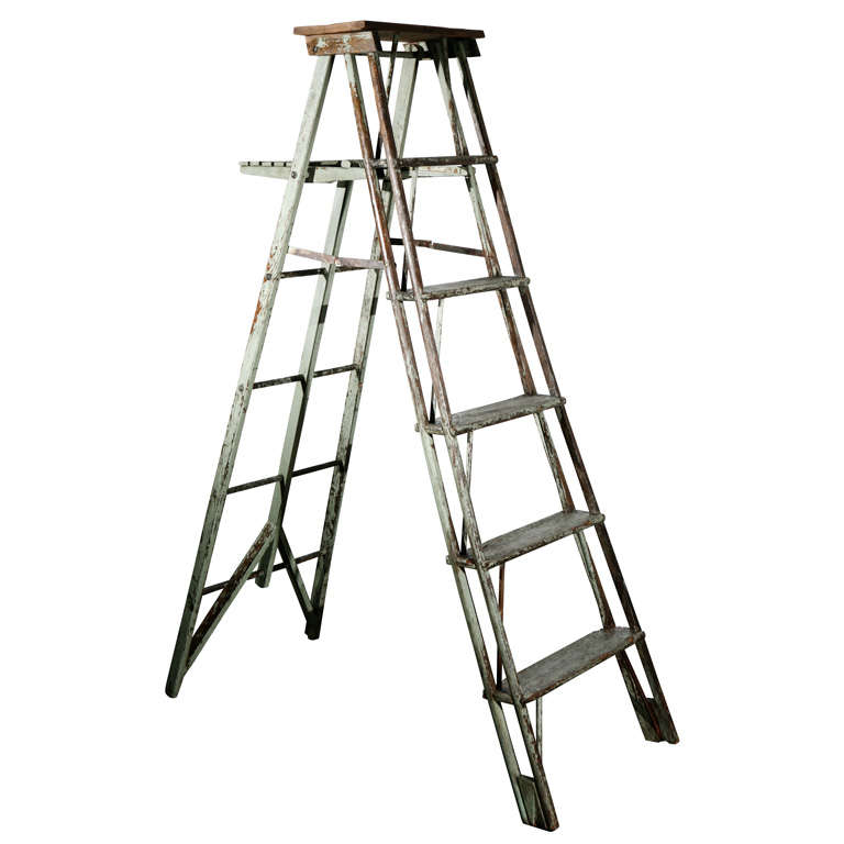Vintage Painted Ladder as a Display Stand For Sale
