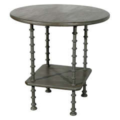 Antique Center Table with Spool Turnings as Legs