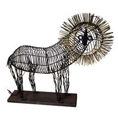 Iron Lion Sculpture