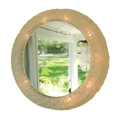 Sculptural Resin Lighted Textured Mirror