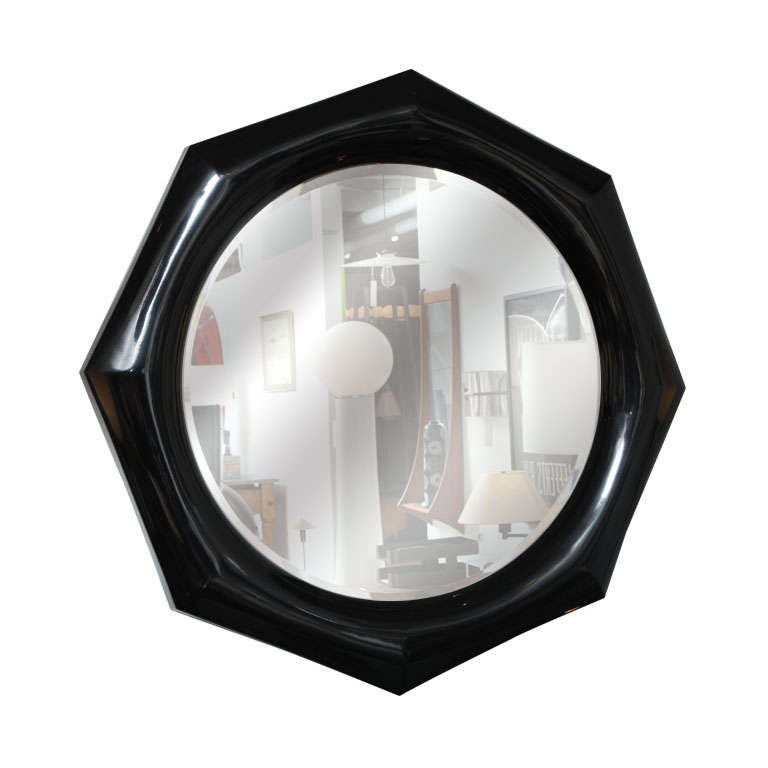 Marcius Octagonal Black Lacquer Mirror