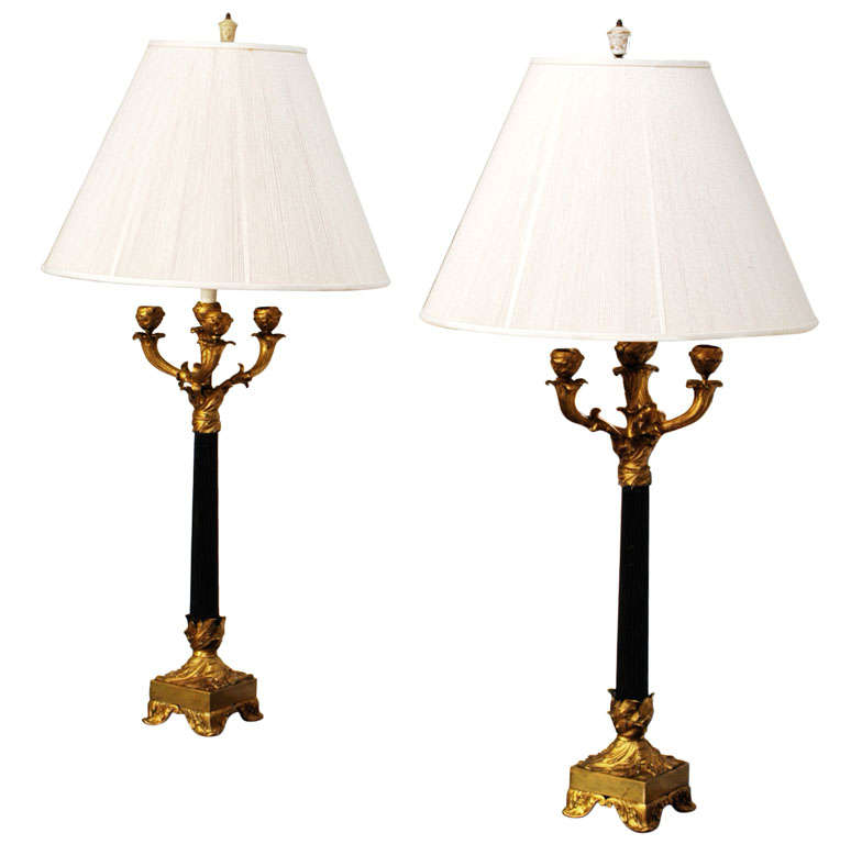 Pair of Art Nouveau Candelabra Lamps