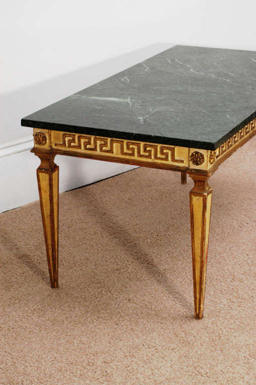 Painted Marble-Top Neoclassic Coffee Table For Sale