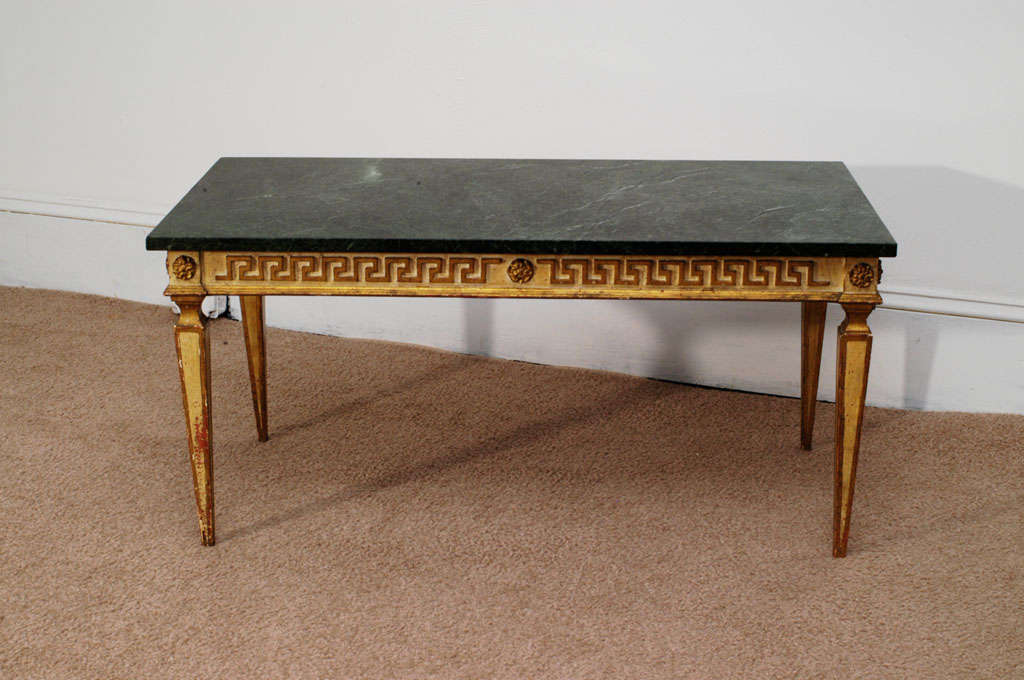 Marble-Top Neoclassic Coffee Table In Excellent Condition For Sale In Alexandria, VA