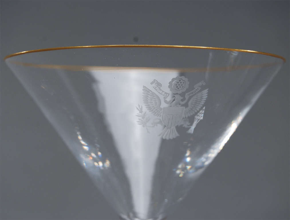 Belgian Presidential Engraved Crest Martini Goblets VSL