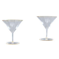 Presidential Engraved Crest Martini Goblets VSL