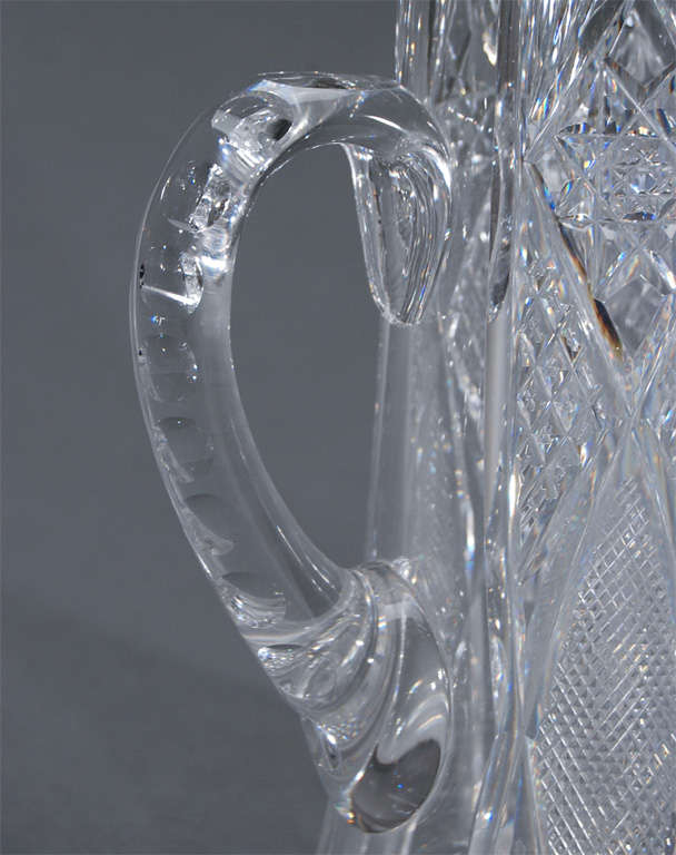 American Signed Hawkes ABP Cut Crystal Pitcher/ Gorham Sterling Mount