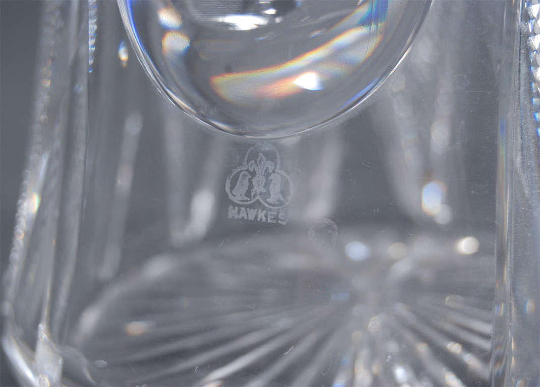 Signed Hawkes ABP Cut Crystal Pitcher/ Gorham Sterling Mount 2