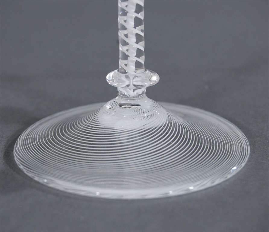 Blown Glass Set of 4 Cenedese Hand Blown White Swirl Venetian Toasting Goblets