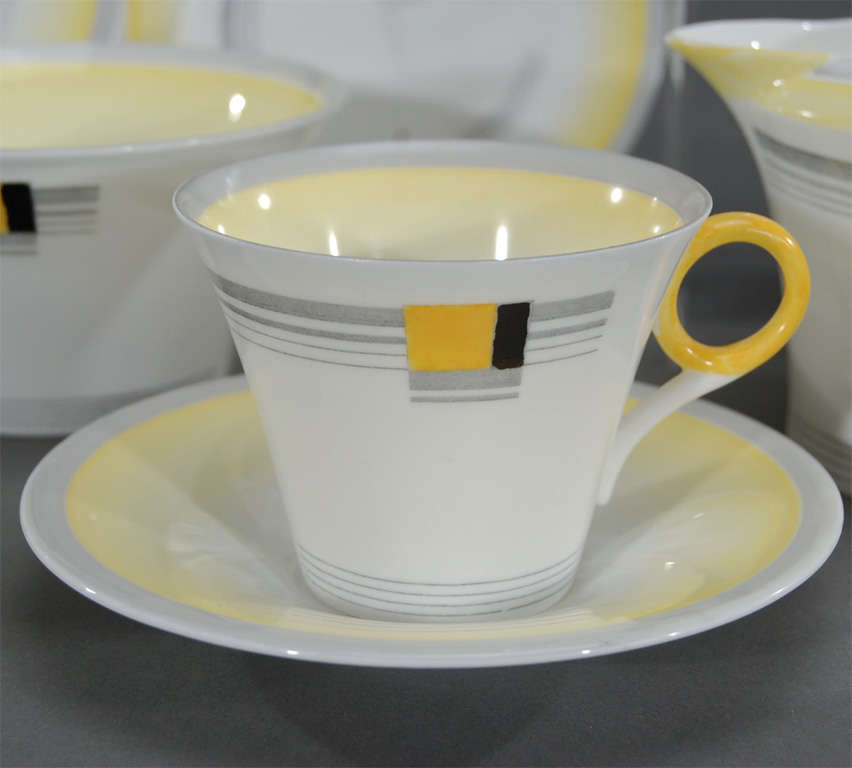 Art Deco Shelley Complete Tea Set for 4 + For Sale at 1stDibs