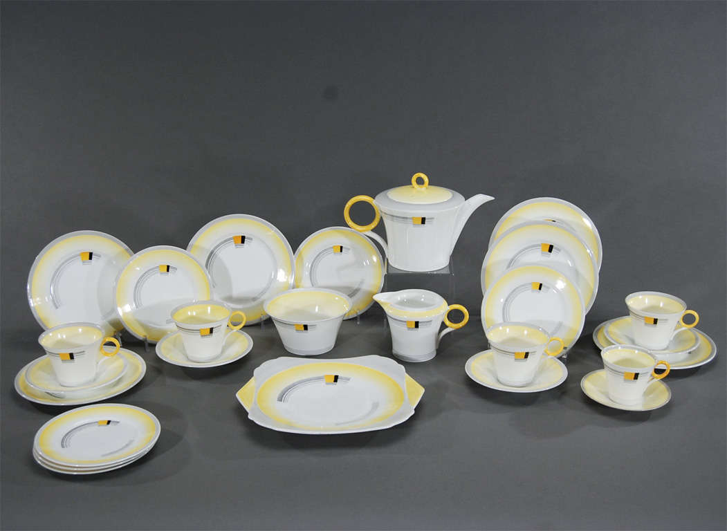 Art Deco Shelley Complete Tea Set for 4 + For Sale at 1stDibs