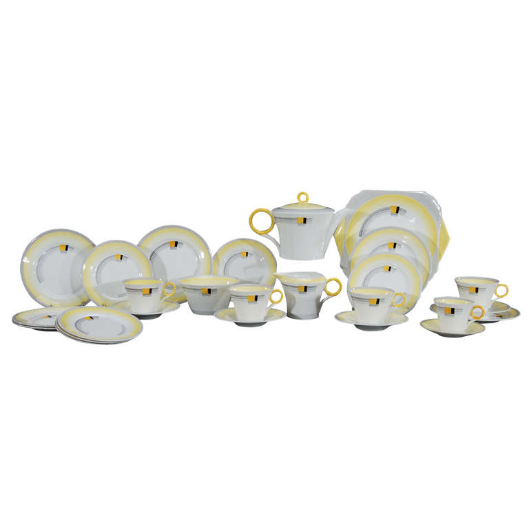 Art Deco Shelley Complete Tea Set for 4 + For Sale at 1stDibs