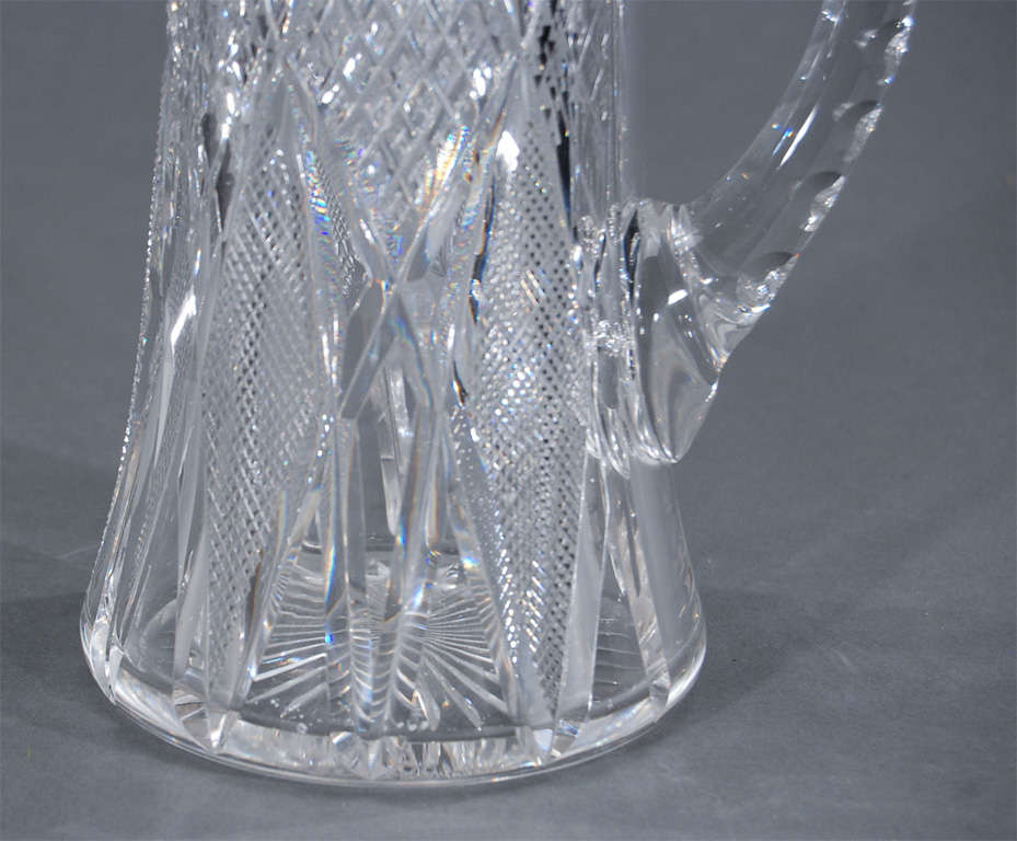 Signed Hawkes ABP Cut Crystal Pitcher/ Gorham Sterling Mount at 1stDibs