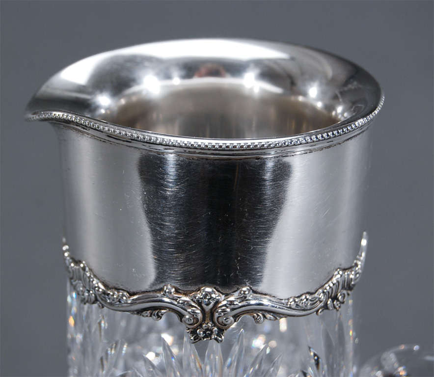 Signed Hawkes ABP Cut Crystal Pitcher/ Gorham Sterling Mount at 1stDibs
