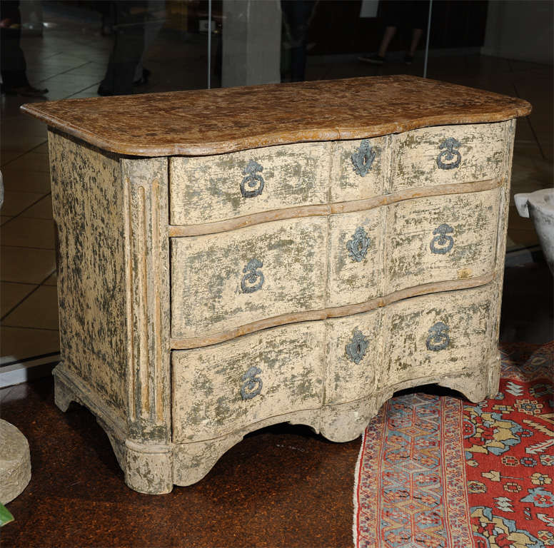 Serpentine Front Painted Commode