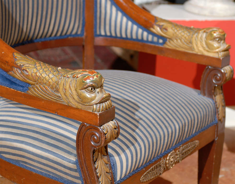 Mahogany Period Empire Chair For Sale