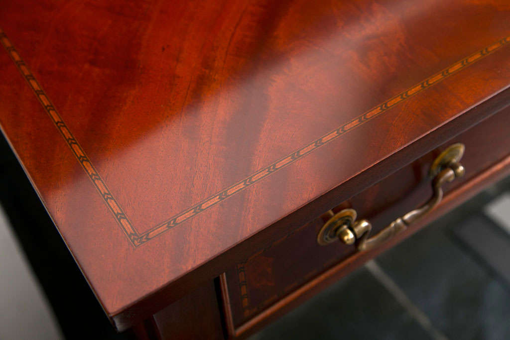 Custom English Inlaid Two-Drawer Mahogany Console For Sale 2