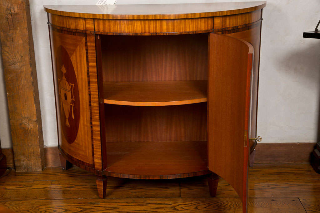 Custom English Demilune Cabinet at 1stDibs